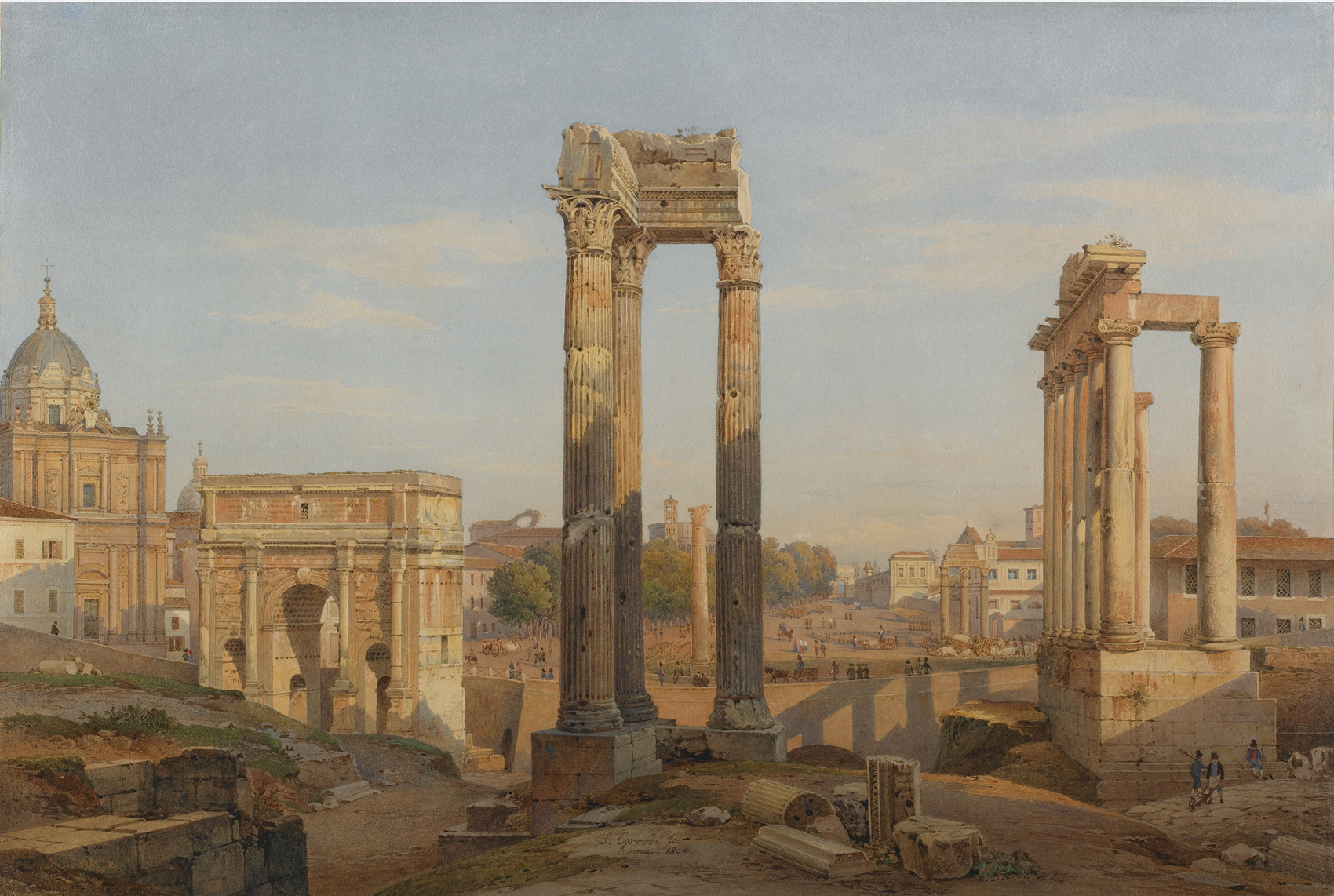 Salomon Corrodi. Blick auf das Forum Romanum